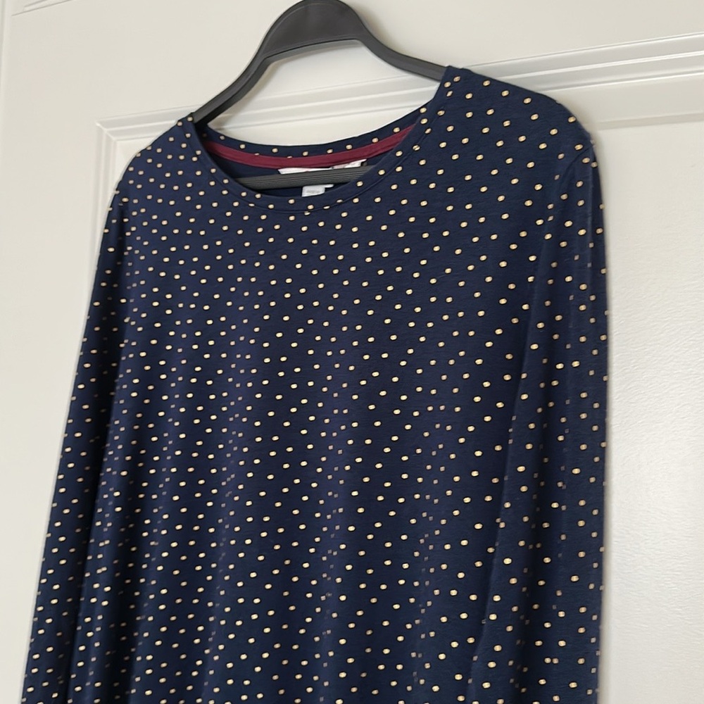 Women’s Boden Navy Gold Polka Dot Top Blouse size Small - Picture 2 of 16